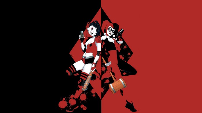 4K DC Comics Harley Quinn split view
