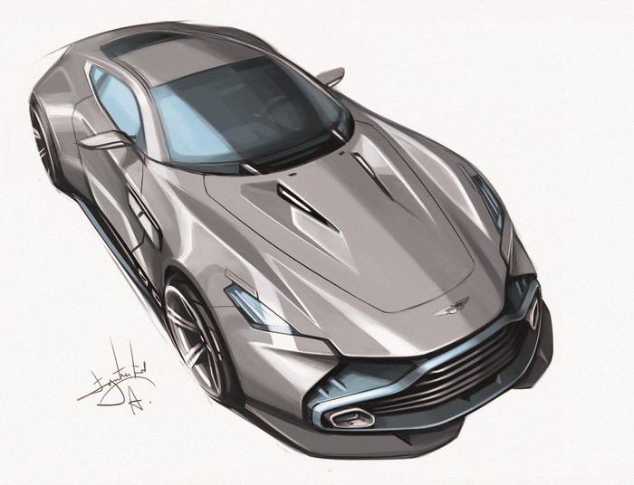 Aston Martin sports car concept art by Aleksandr Sidelnikov