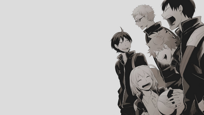 Haikyuu!! characters smiling and laughing