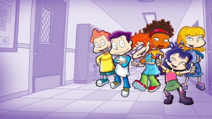 All Grown Up! Characters in a School Hallway