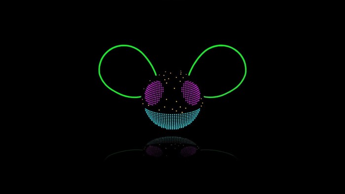 Deadmau5 head with reflection on black background