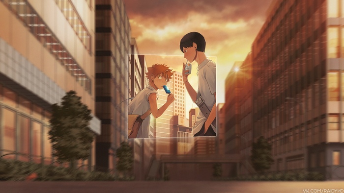 4K anime boys Hinata Shouyou and Kageyama Tobio from Haikyuu!!