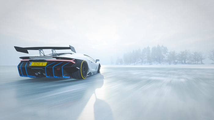 Lamborghini Centenario on ice in Forza Horizon 4
