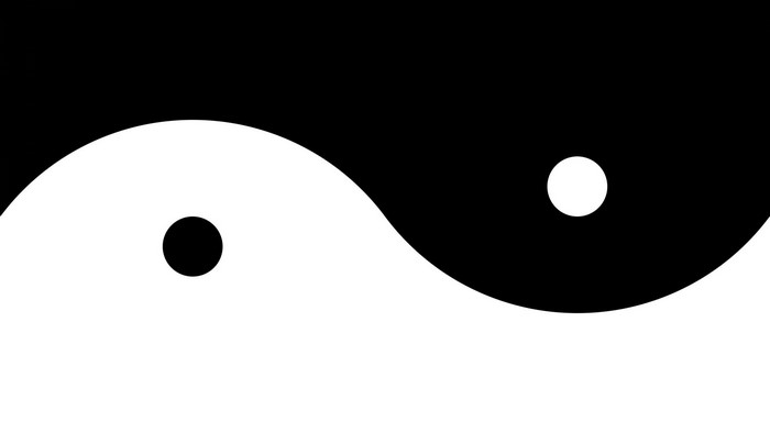 Yin and Yang Symbol in Black and White