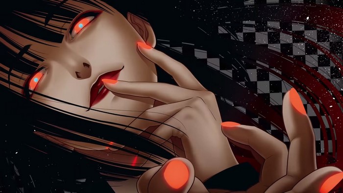 Jabami Yumeko from Kakegurui with glowing eyes
