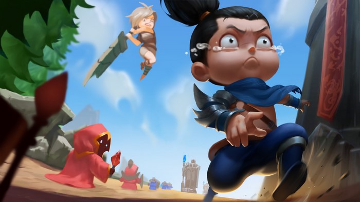 Chibi Yasuo and Riven from League of Legends