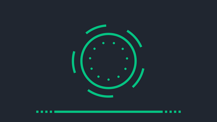 Minimalist green circular loading indicator on dark background