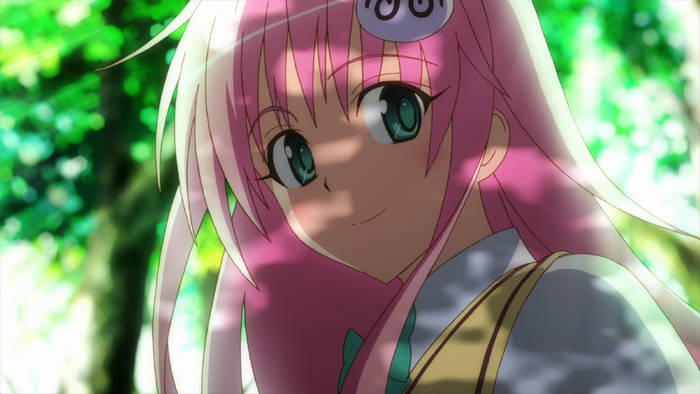 Lala Satalin Deviluke from To Love-ru smiling in a forest