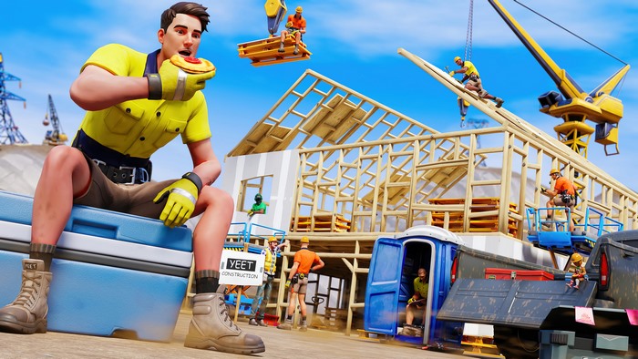 Fortnite Lazarbeam Construction Skin Eating Donut