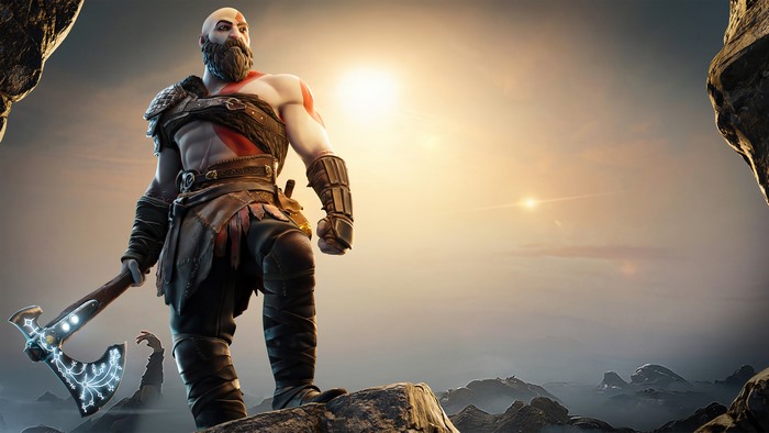 Kratos with Leviathan Axe in God of War