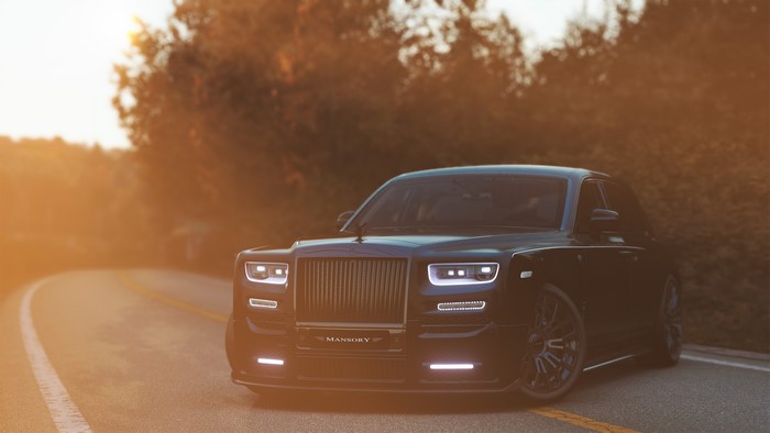 Mansory Rolls-Royce Phantom on a winding road