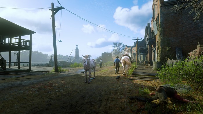 Arthur Morgan from Red Dead Redemption 2 with horses