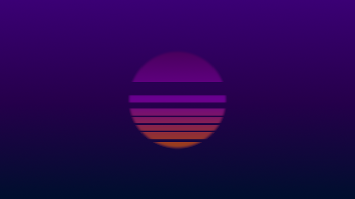 Vaporwave Sunset with Stripes