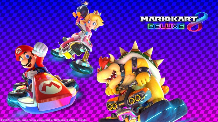 Mario Kart 8 Deluxe: Mario, Princess Peach, and Bowser Racing