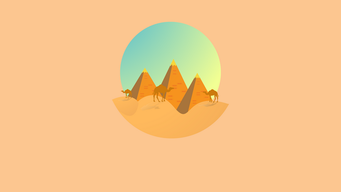 Minimalist Egyptian Pyramids and Camels