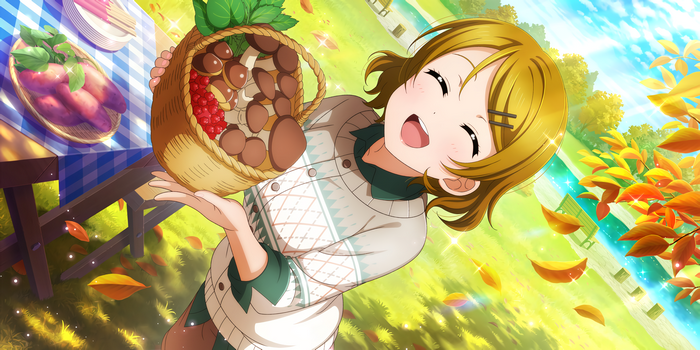 Rin Hoshizora from Love Live! Series holding a basket of food