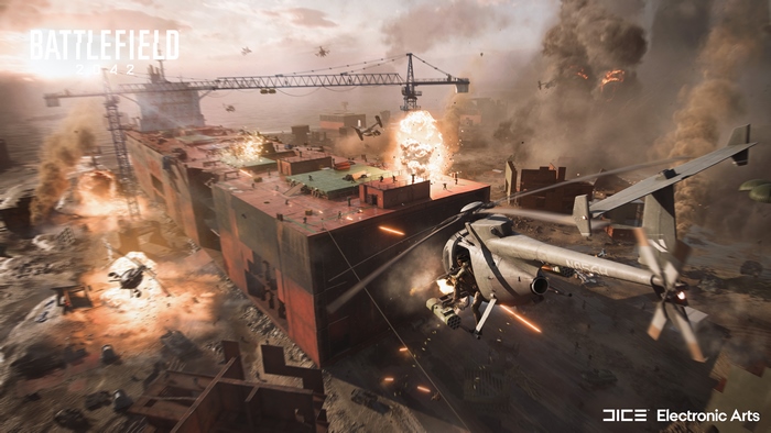 Battlefield 2042 4K: Helicopter Attack on a Massive Ship