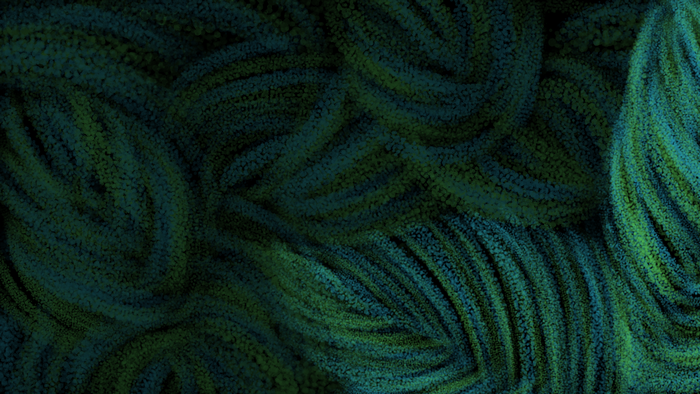 Abstract green and blue swirling patterns