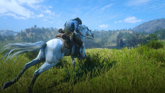 4K Red Dead Redemption 2 PC gaming landscape horse