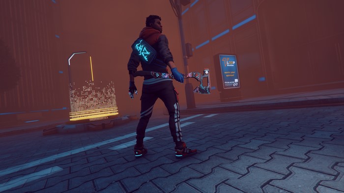 Character from Hyper Scape holding an axe