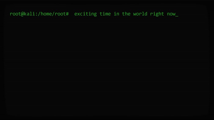 root@kali: exciting time in the world right now