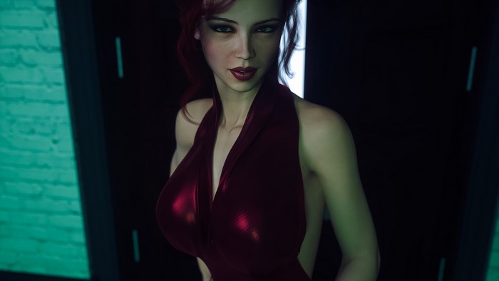 Woman in red dress in City of Broken Dreamers
