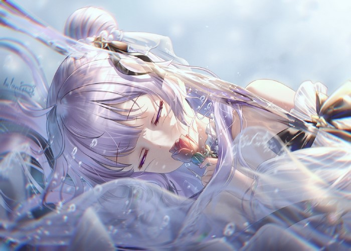 Unicorn from Azur Lane holding a rose