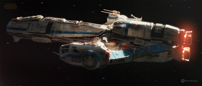 Star Wars Corellian Tanker spaceship render