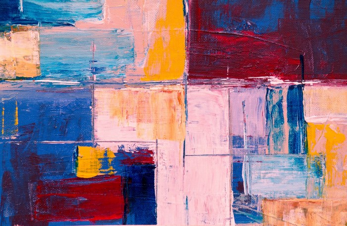 Abstract painting with blocks of color
