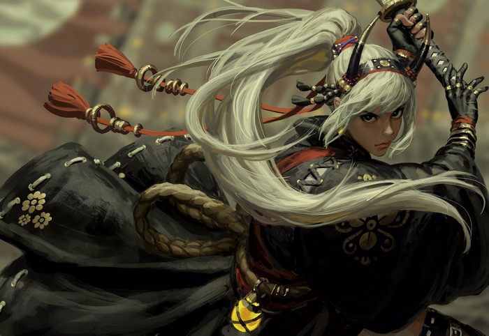 4K GUWEIZ artwork of a warrior woman