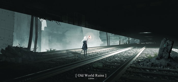 2B from Nier: Automata in Old World Ruins