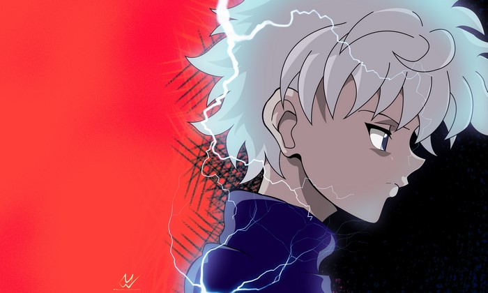 Killua Zoldyck from Hunter x Hunter with lightning