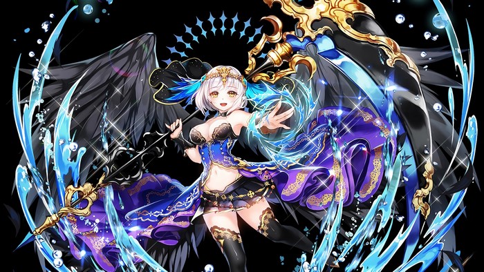 Anime girl with scythe and wings