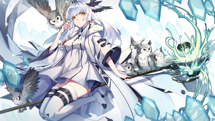Ptilopsis from Arknights with owls