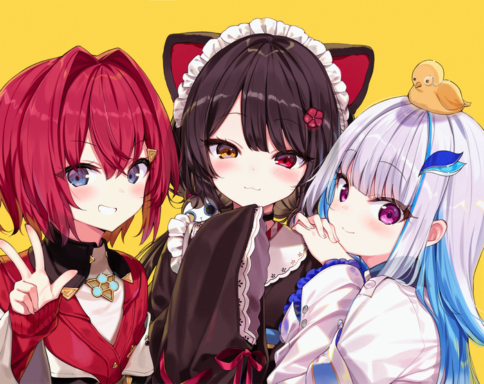 Ange Katrina, Lize Helesta, and Shinoba from Nijisanji
