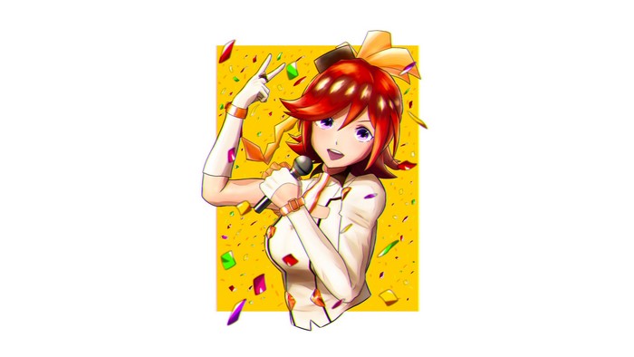 Kaname Buccaneer from Macross Delta singing with confetti