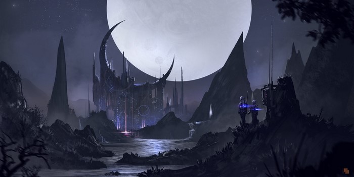 Science fiction artwork by Florent Llamas