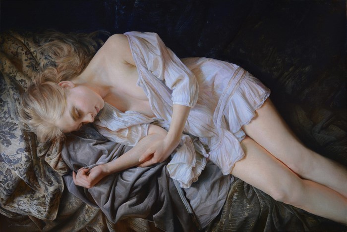 Woman sleeping on a bed by Serge Marshennikov