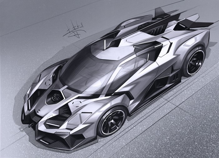 Concept car sketch by Aleksandr Sidelnikov