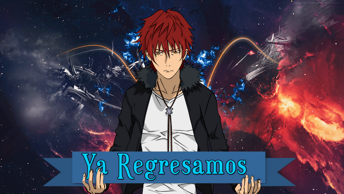 Anime boy with red hair in space