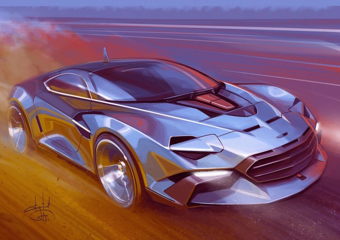 Concept sports car by Aleksandr Sidelnikov