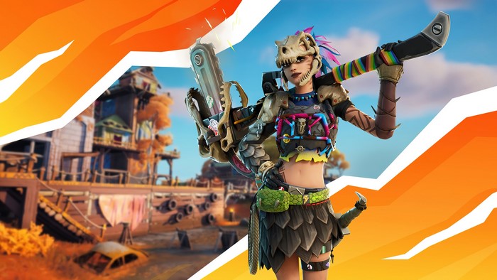 Fortnite Tarana Skin with Dinosaur Skull Helmet