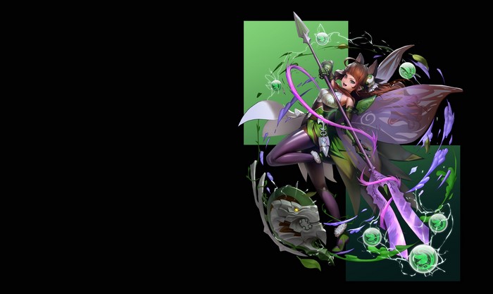 Fantasy girl with spear and shield