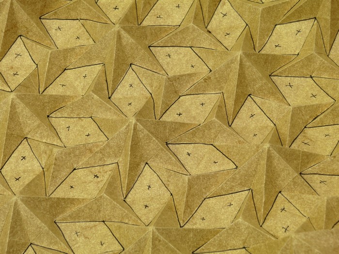 Origami pattern with lines and texture