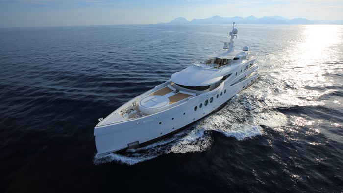 Luxury yacht sailing on the sea