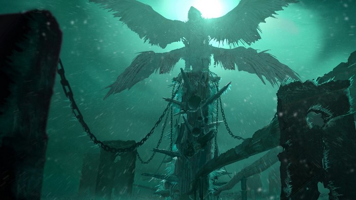 A statue of a winged creature in God of War