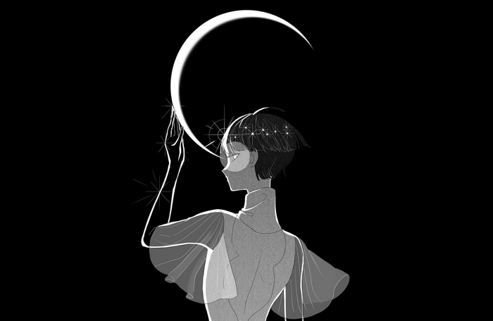 Phos from Houseki no Kuni reaching for the moon