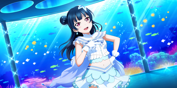 Tsushima Yoshiko from Love Live! Sunshine!! in an aquarium