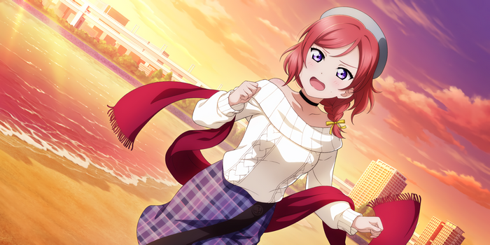 Maki Nishikino from Love Live! Series on a beach