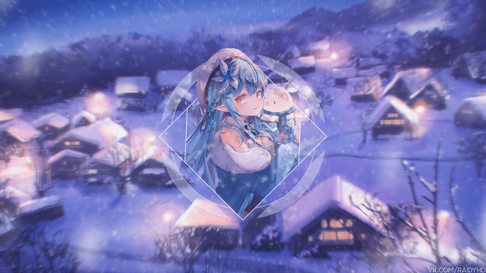 4K Yukihana Lamy from Hololive in Winter